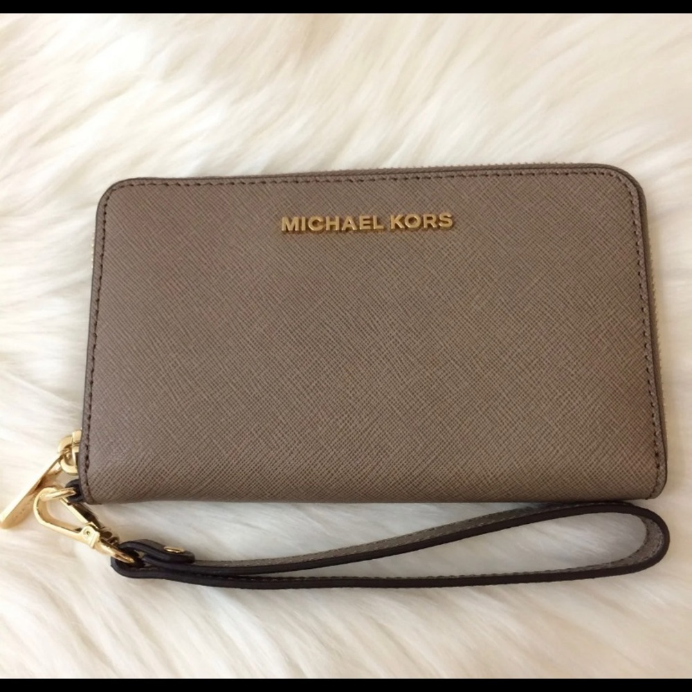 Michael Kors dark dune wallet wristlet NWT!!